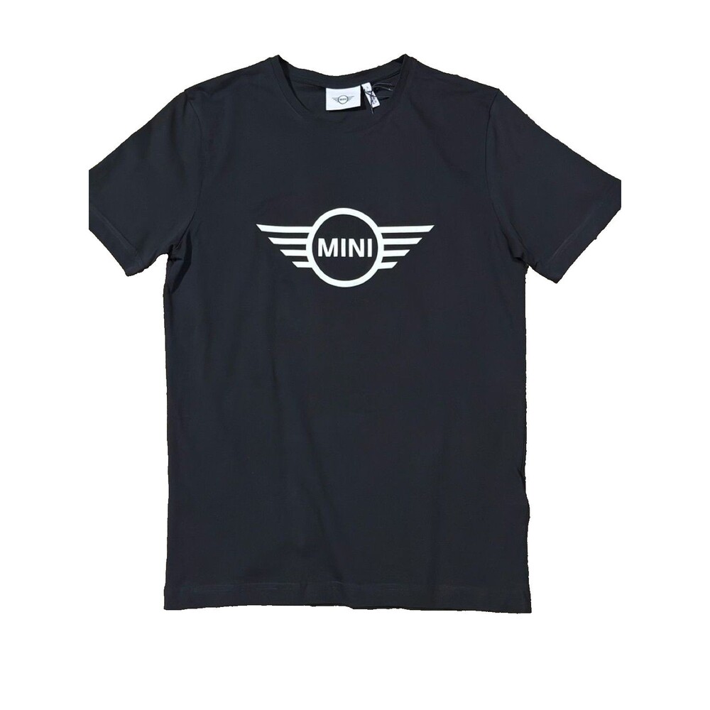Genuine MINI Cooper Men's Wing Logo T-Shirt Black 100% Organic Cotton NWT